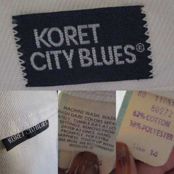 Vintage Koret City Blues Jeans Size 8 Women White Mom Jeans Bootcut High Rise - Picture 9 of 17